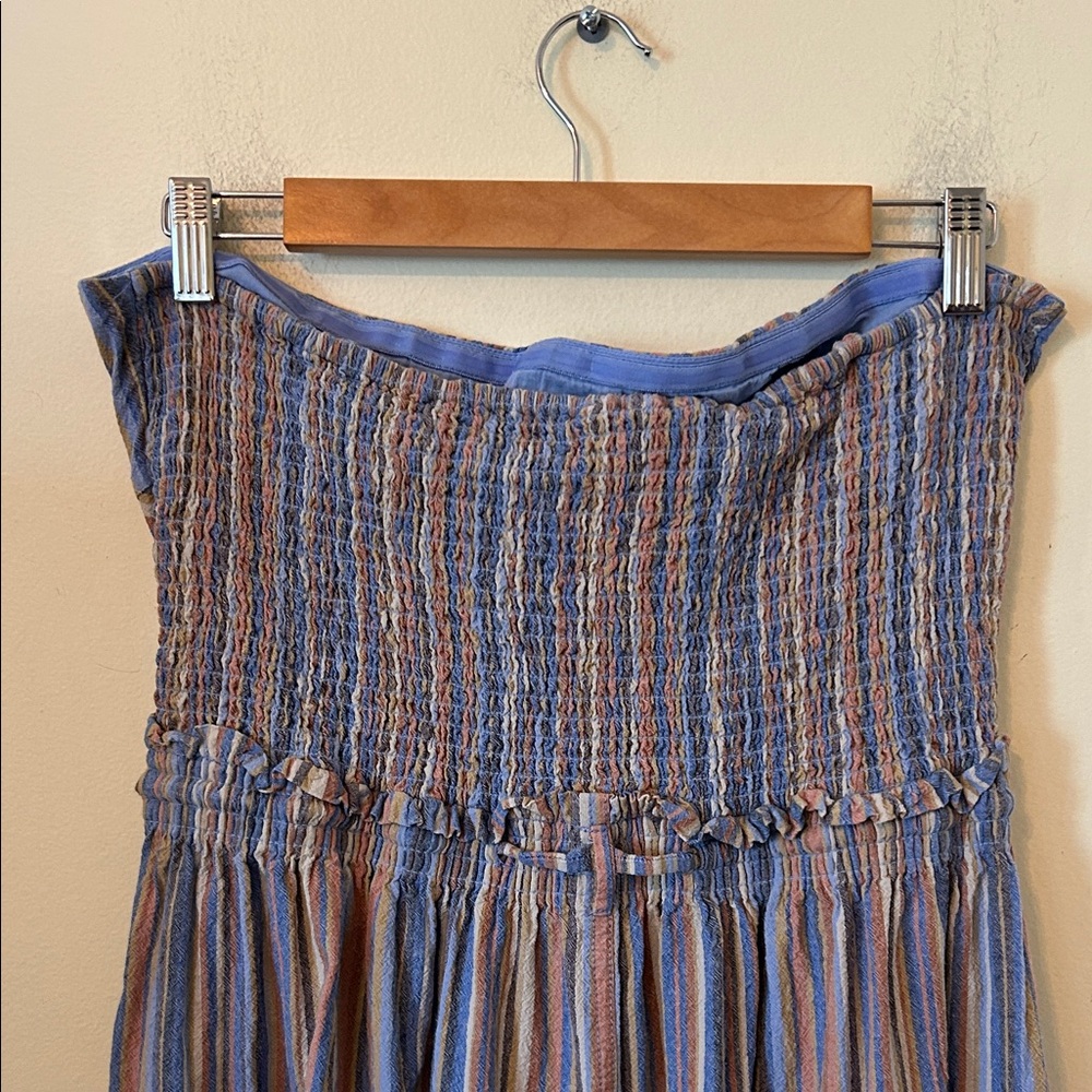 Free People Roaming Shores Striped Strapless Jumpsuit Size L - Picture 7 of 14